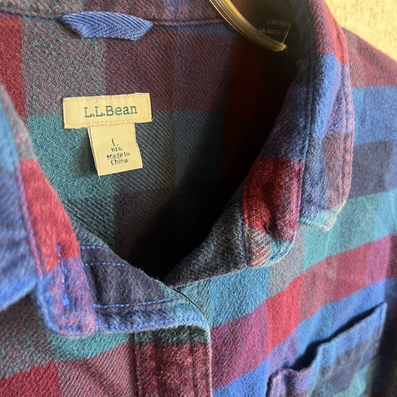 Men’s Large Blue and Red Buffalo Check Flannel Shirt - Picture 2 of 3